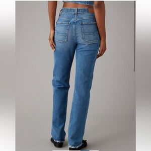 American Eagle Outfitters Stretch Super High Waist Straight Leg Jeans